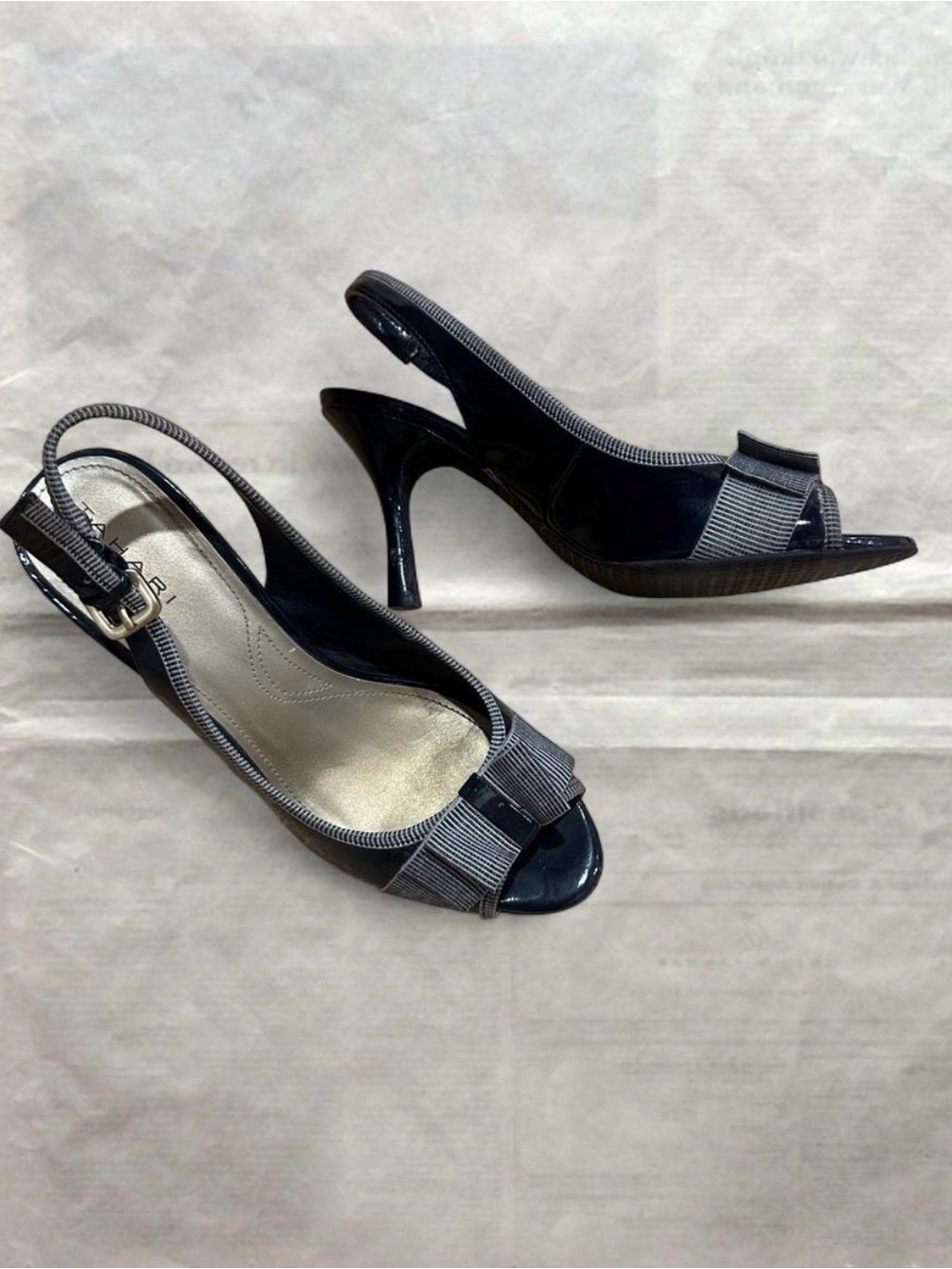 Tahari—Peep-Toe Heels with Bow Accent